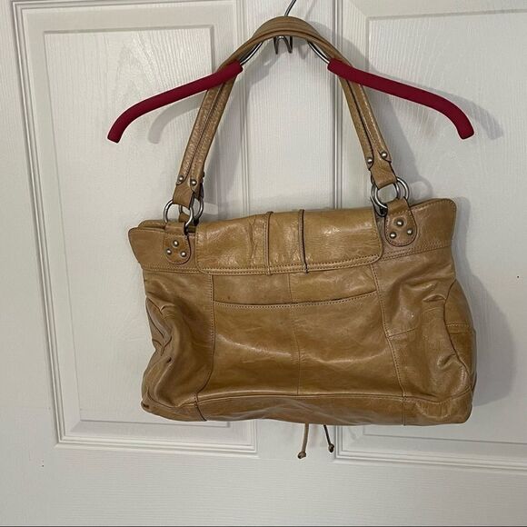 Hype Tan/Gold Leather Studded Shoulder Bag - Picture 7 of 14